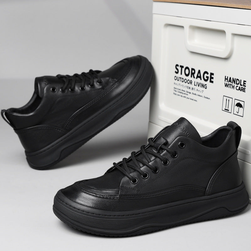 Men's Winter Fleece-lined Warm Leisure Sports Soft Platform Genuine Men's Board Shoes