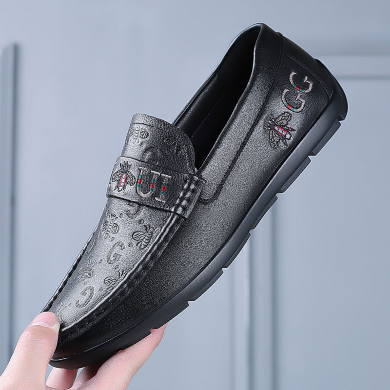Men's First Layer Cowhide Slip-on Breathable Loafers