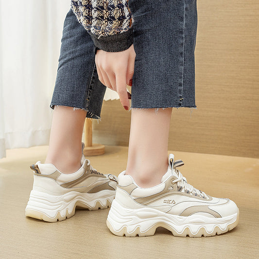 Women's Running Spring Ladies Thick-soled Suction Film Sneakers
