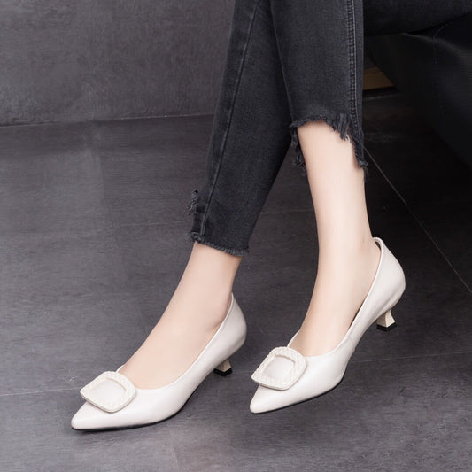 Women's & Men's Genuine Pumps Low-cut Stilettos Versatile Mom Spring Men's Shoes