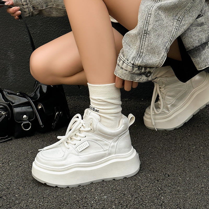 Women's Platform Fleece-lined Warm Sports Board Sneakers