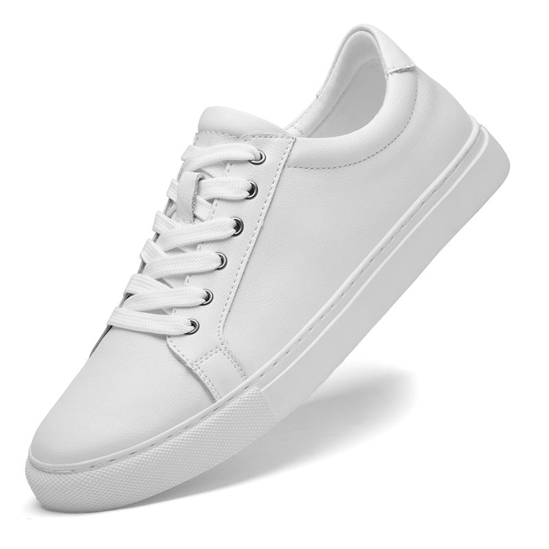 Men's Four White Hollow Korean Breathable Board Casual Shoes