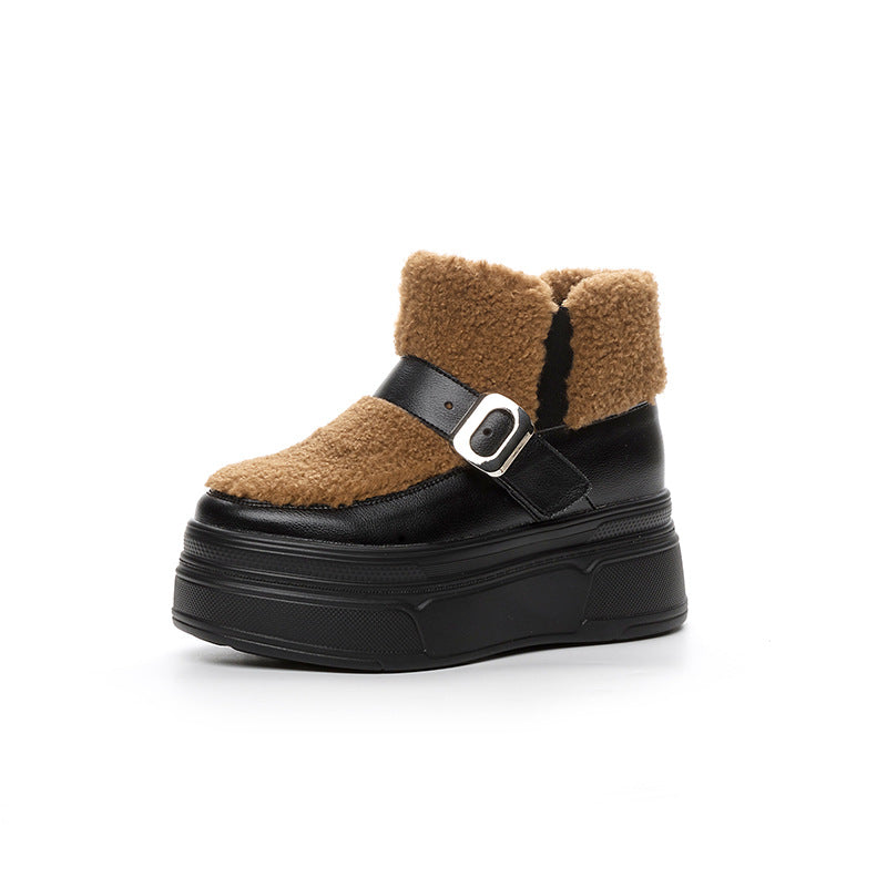 Women's Thick-soled Fur Thick Cotton Warm Height Snow Boots