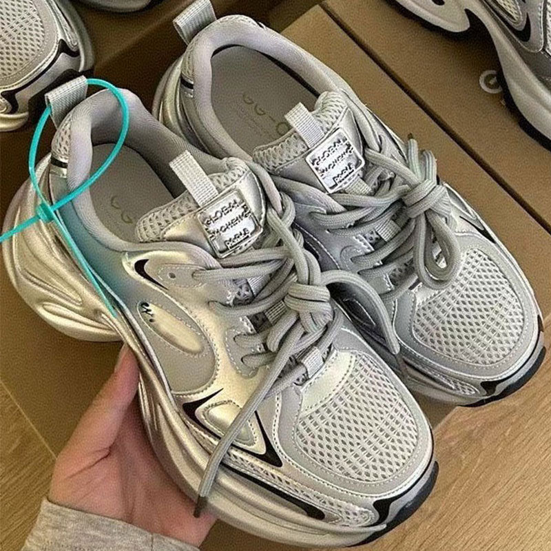 Women's Shining Galaxy Dad Summer Mesh Raise Sneakers