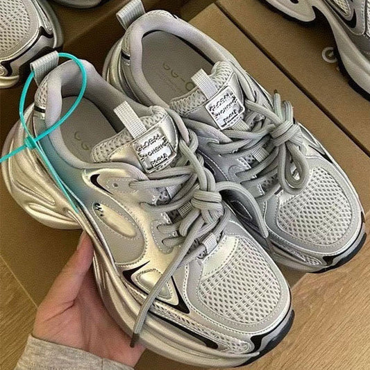 Women's Shining Galaxy Dad Summer Mesh Raise Sneakers