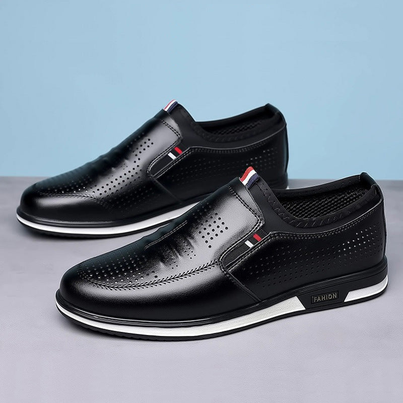 Men's Height Increasing Insole Fashion Business Slip-on Leather Shoes
