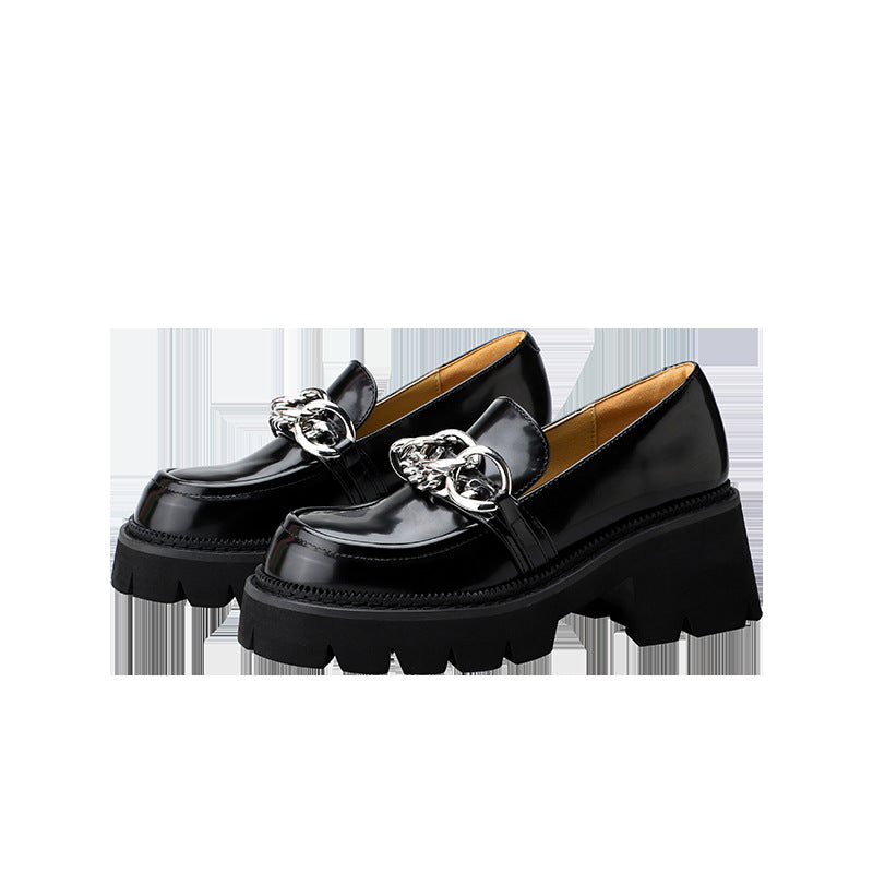 Women's Dark Style Chain Retro Chunky Small Casual Shoes