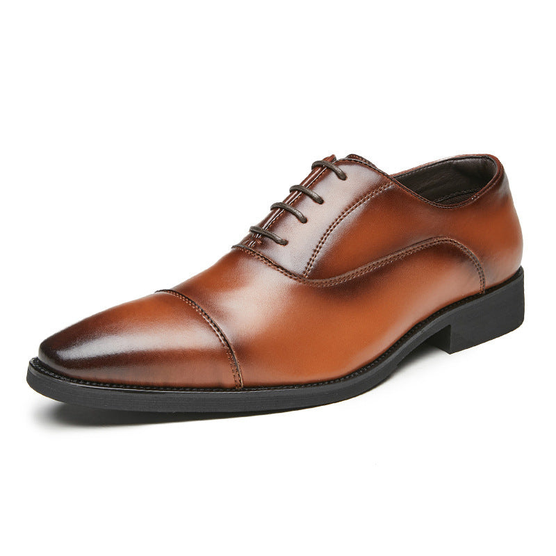 Men's Increasing Insole Formal Wear Soft Bottom Oxford Pointed Leather Shoes