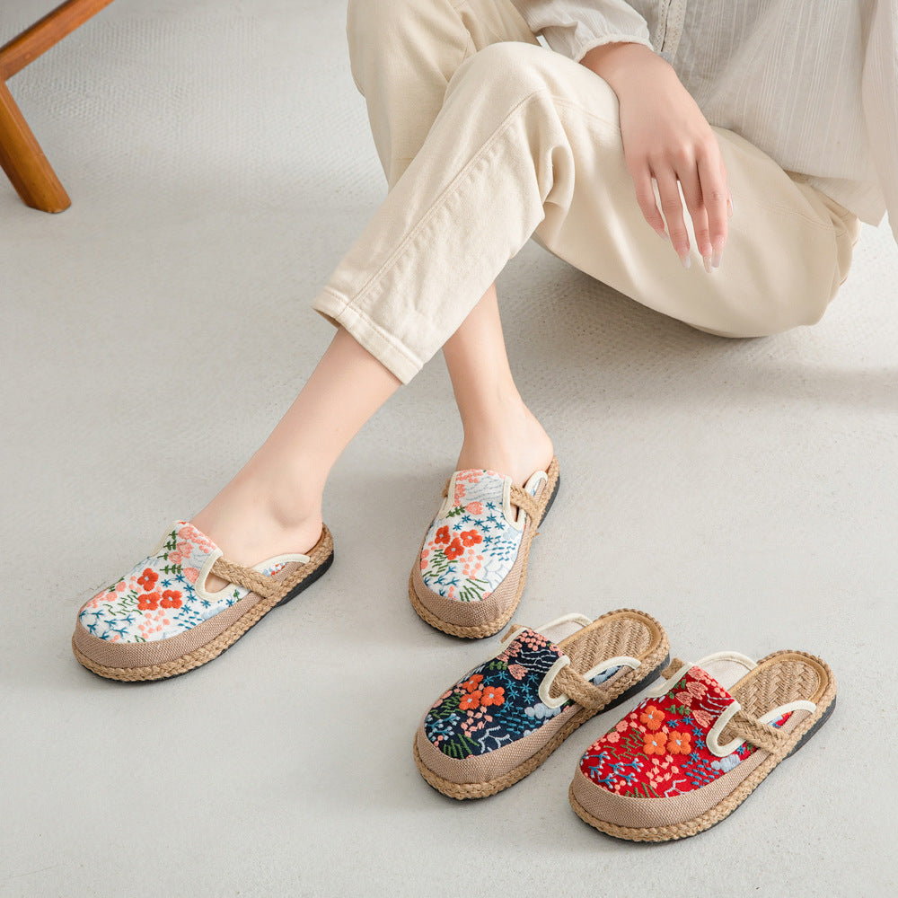Women's Cotton Linen Ethnic Style Hand Sewing Sandals