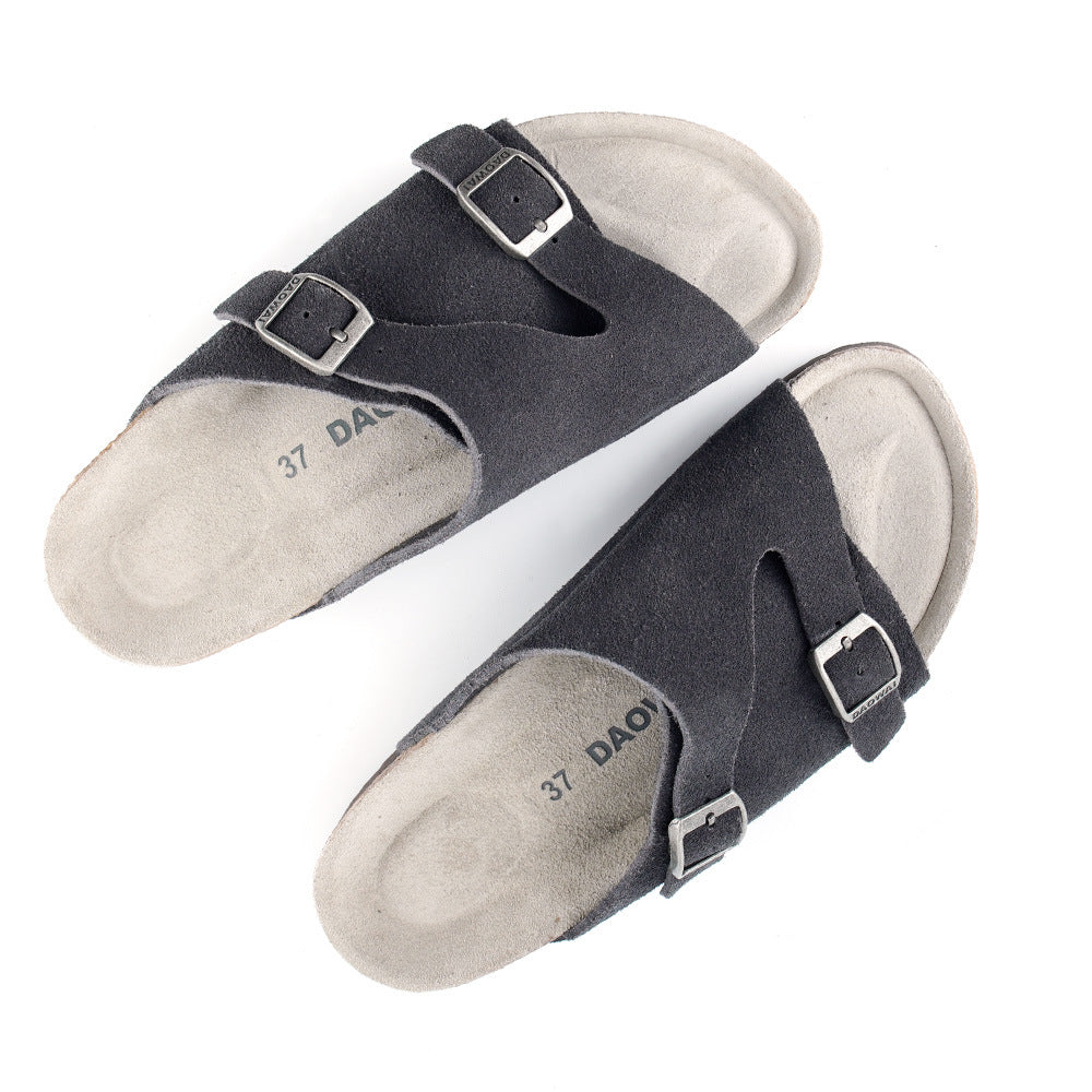 Trendy Cork Suede Soft Bottom Series Sandals