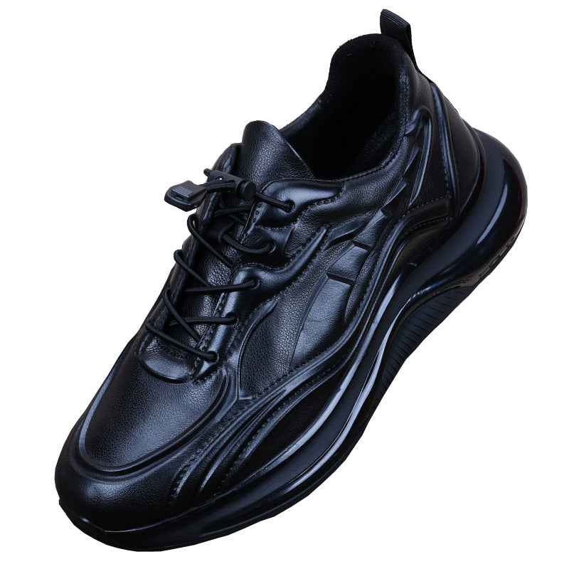 Men's Genuine Cattlehide Surface Fashion Trendy Running Platform Sneakers