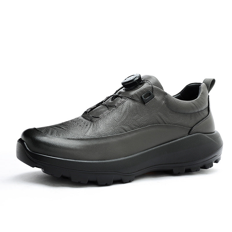 Men's Foam Bottom Business Rotating Buckle Lining European Code Standard Men's Casual Leather Shoes
