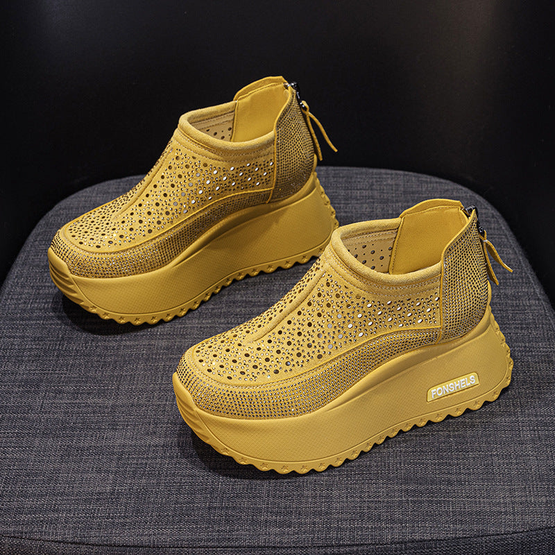 Women's Summer Round Toe Starry Rhinestone Fashion Breathable Women's Shoes