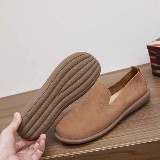Men's Single Layer Frosted Cowhide Pumps Tendon Men's Shoes