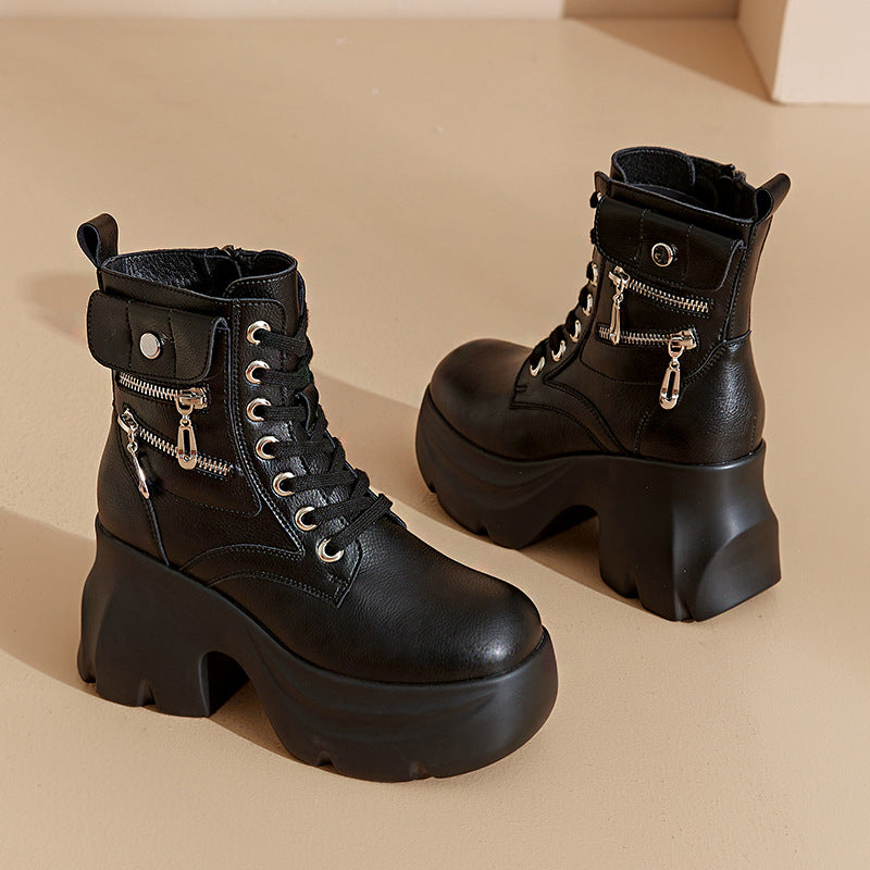 Women's British Style Platform Martin Fashion High Boots