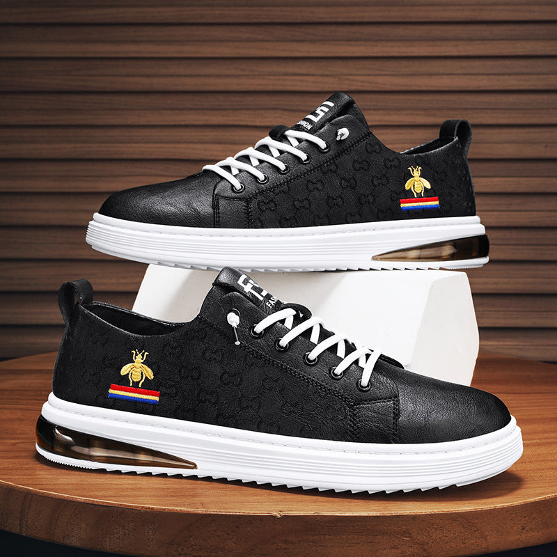Men's Genuine Trendy Board Soft Black Four Casual Shoes