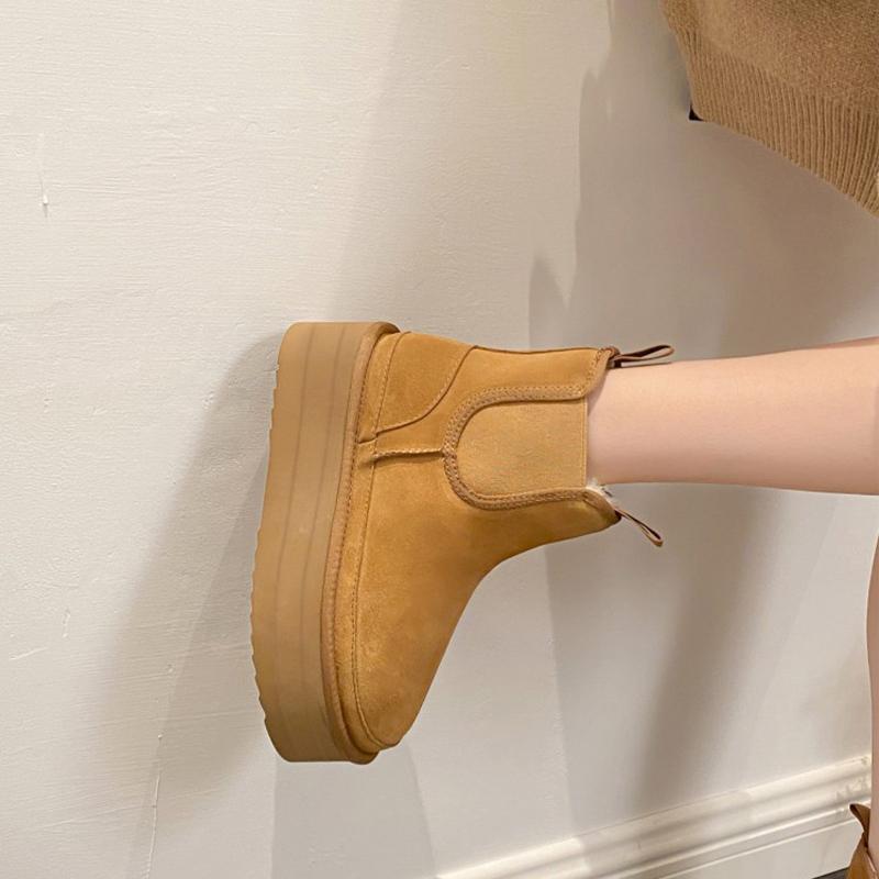 Women's Face Short Thick-soled Muffin Fleece-lined Thick Women's Shoes