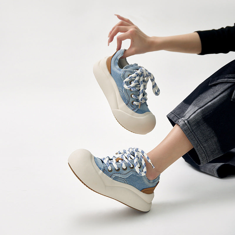 Women's & Men's Versatile Platform Big Head Niche Fashion Canvas Shoes