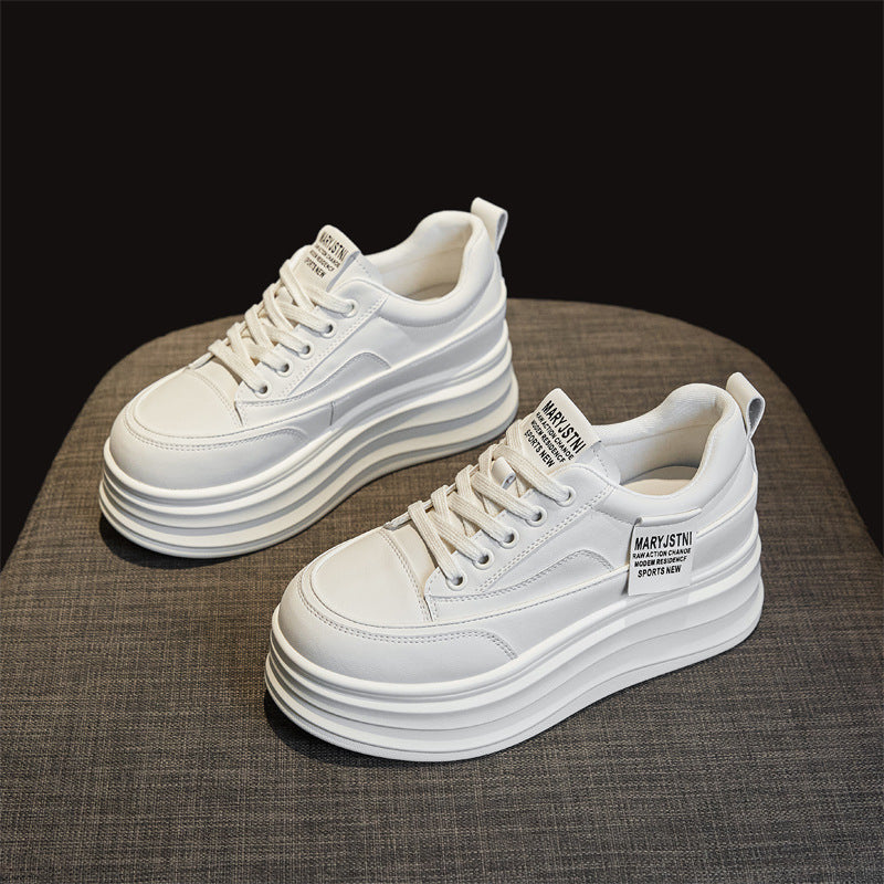 Women's White Spring Platform Best-selling Hidden Casual Shoes