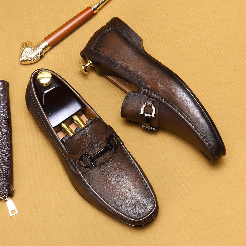 Men's Genuine Cattlehide Surface Soft Bottom British Loafers