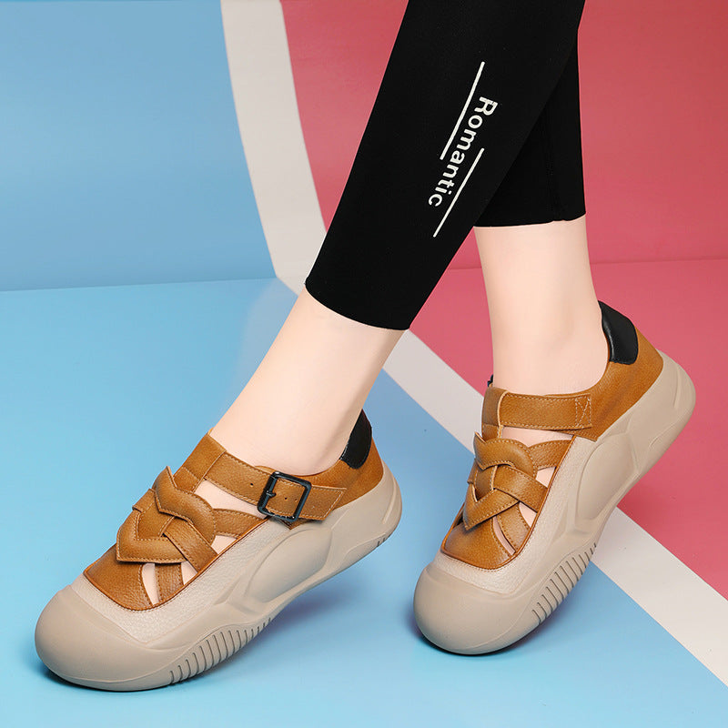 Women's Genuine Soft Bottom Summer Fashionable Breathable Casual Shoes