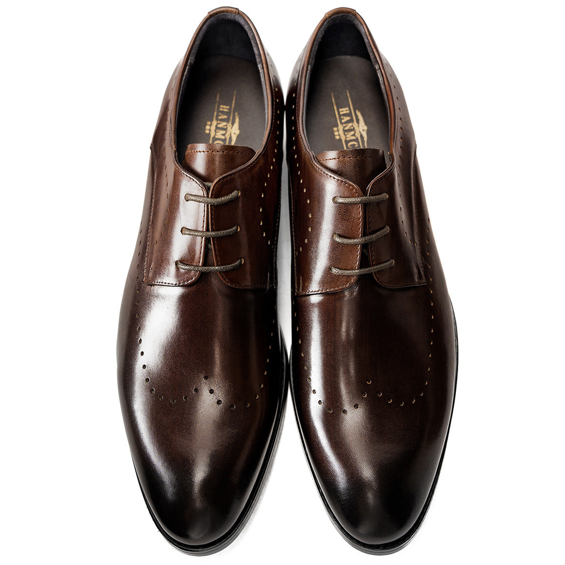 Men's Brogue Business Handmade Derby Large Size Leather Shoes