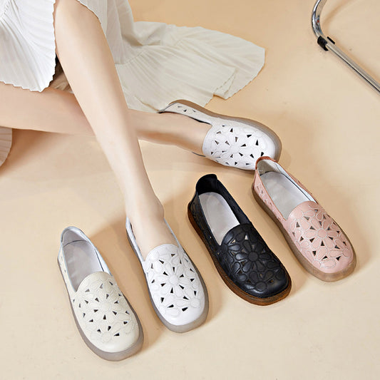Women's Sunflower Breathable Summer First Layer Cowhide Sandals