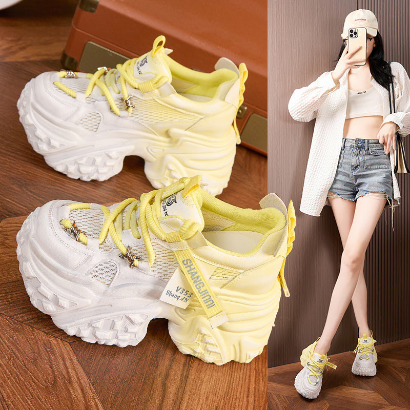 Women's Daddy Platform Hidden Breathable Mesh Women's Sports Shoes