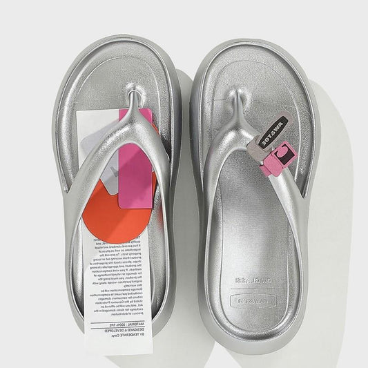 Pink Flip-flops Thick-soled Flat Bottom Comfort Sandals