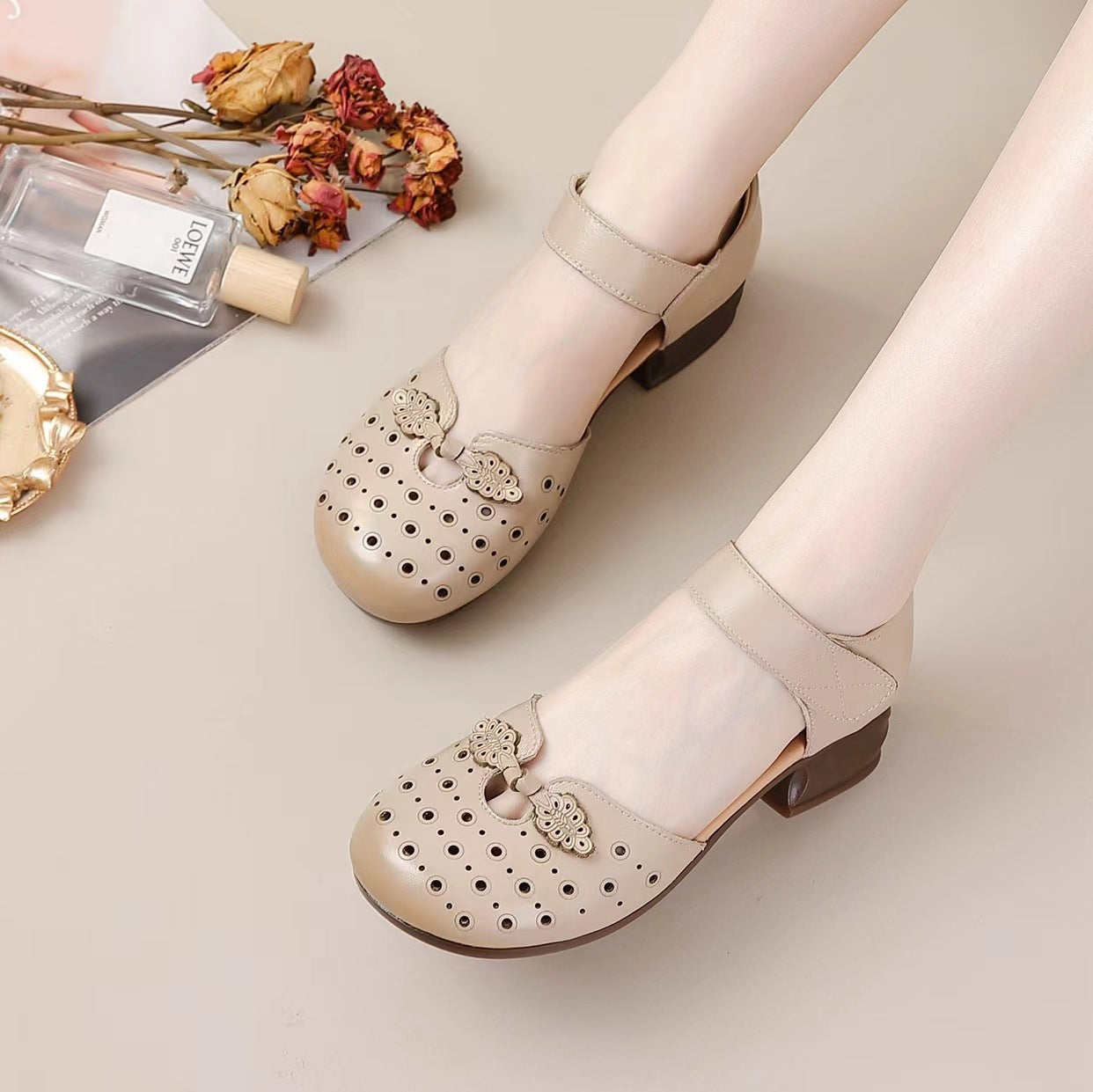 Women's & Men's Chunky Summer Soft Bottom Comfortable Hollow Heels