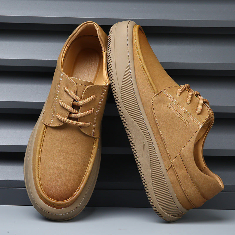 Men's Autumn Genuine Breathable Versatile Platform Fashion Leather Shoes