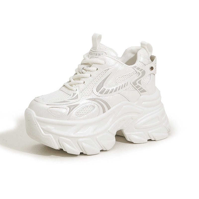 Women's Fashion Muffin Mesh Surface Platform Height Increasing Women's Sports Shoes