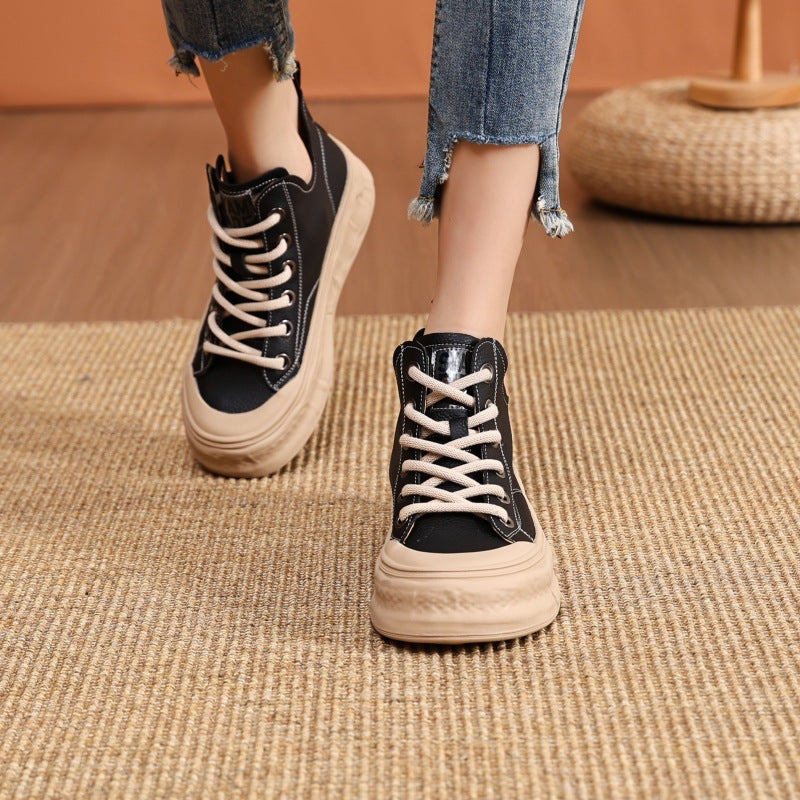 Women's White Genuine Autumn Super Hot Dissoed Sneakers