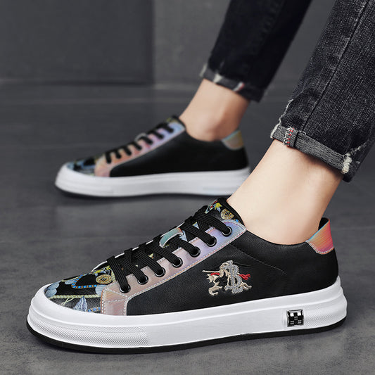 Men's Sports Style Green Four Fashion Printed Sneakers