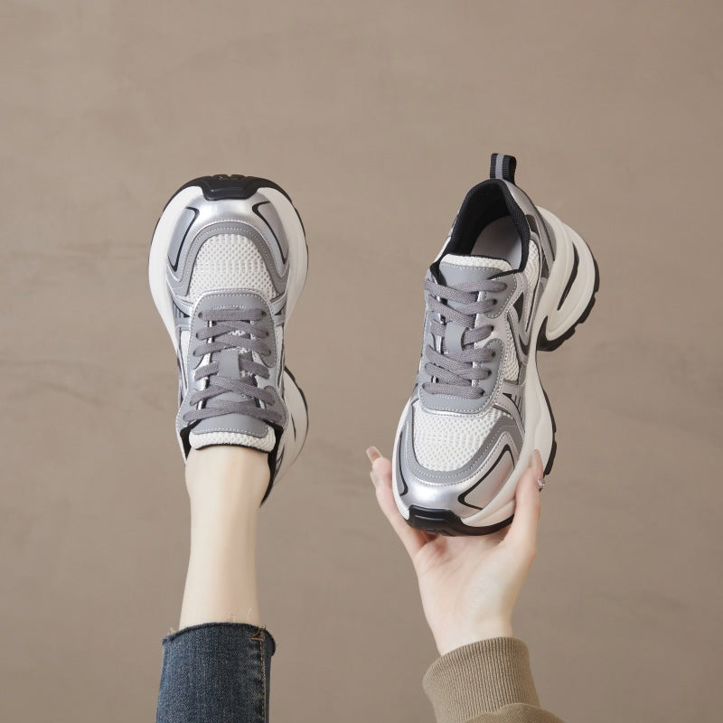 Luo Xing River Thick Bottom Sier Dad Female Genuine Elevator Sneakers