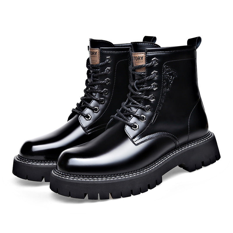 Men's Martin Fashion Color Wool Warm Side Zipper Boots