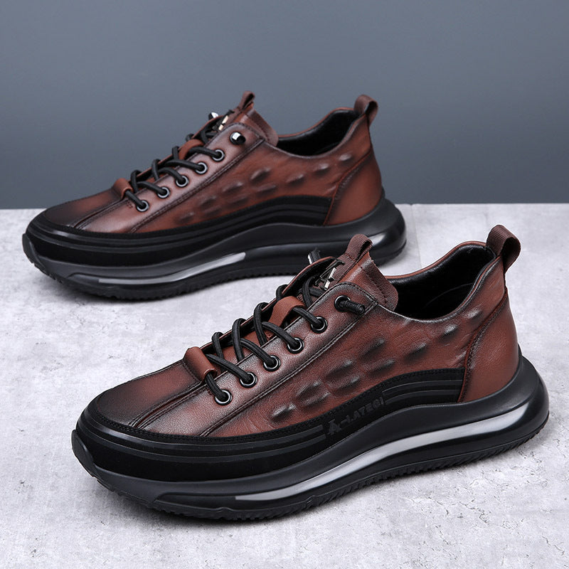 Men's Genuine Air Cushion Soft Bottom Height Men's Casual Shoes