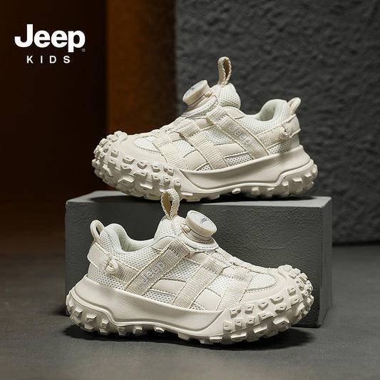Children's Autumn Mesh Surface Dad Spin Button Kid's Sneakers