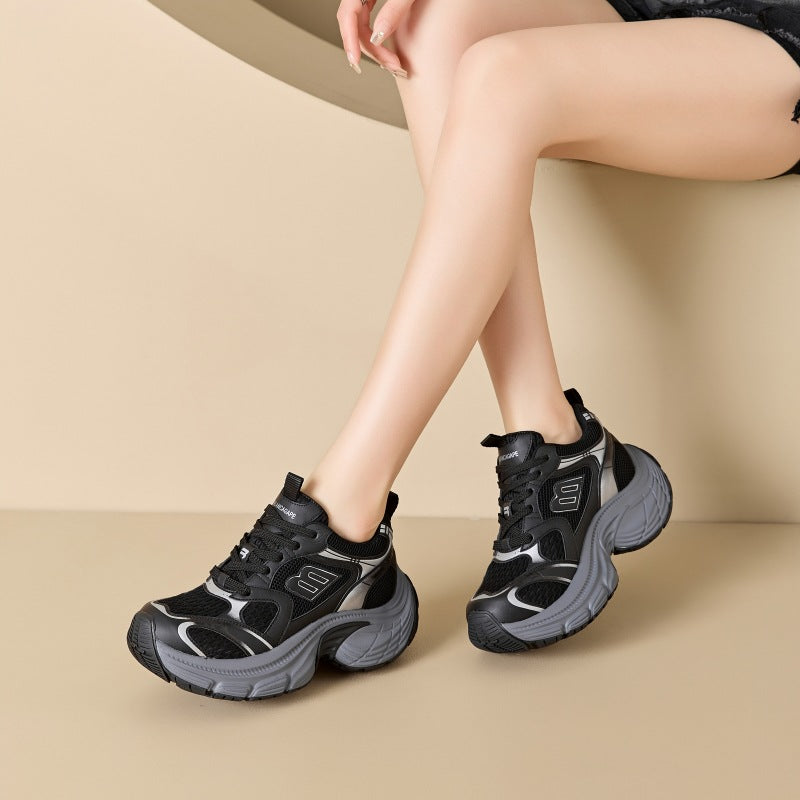 Women's Dad Summer Mesh Breathable Retro Lightweight Height Sneakers
