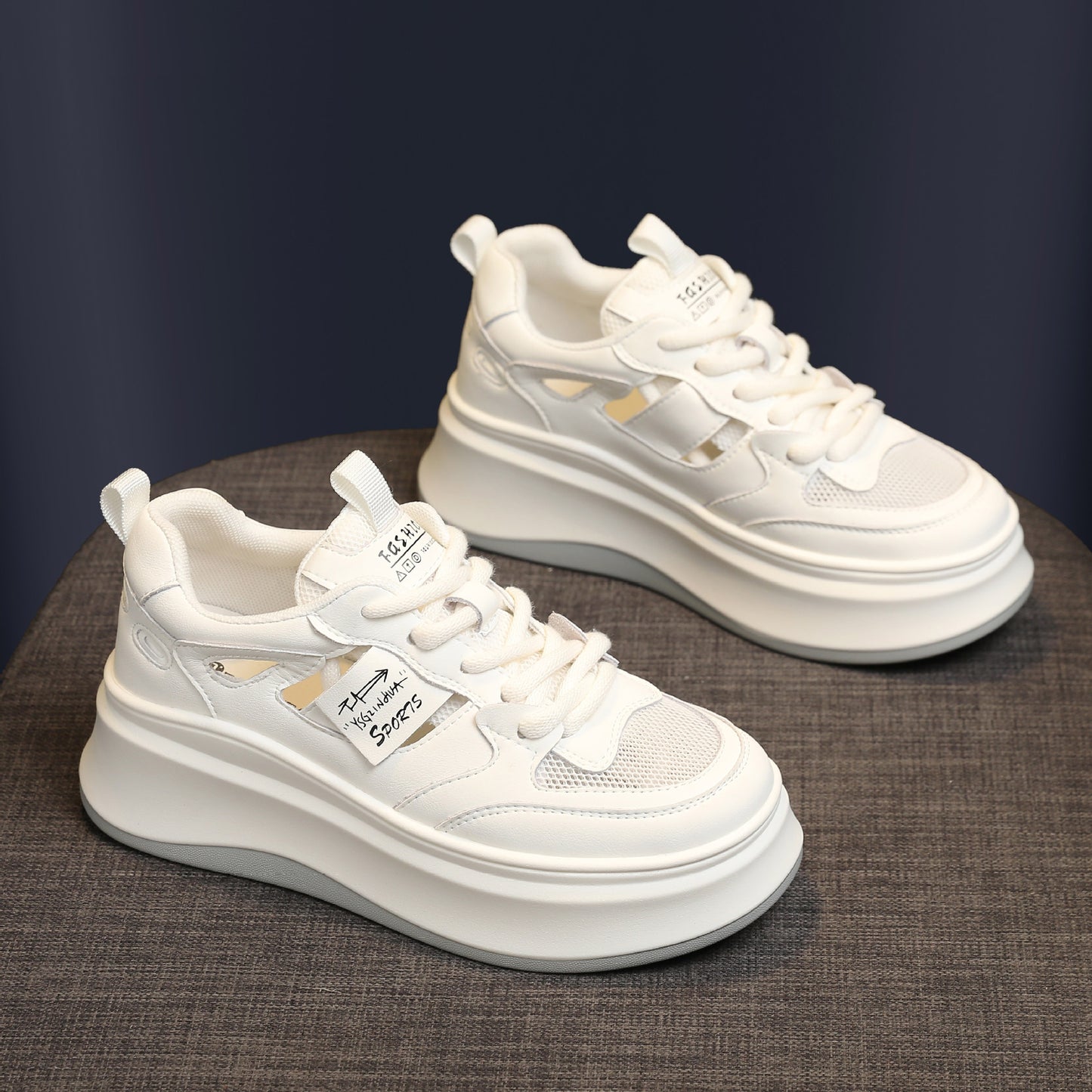 Women's Hollowed Summer Small Breathable Hidden White Casual Shoes