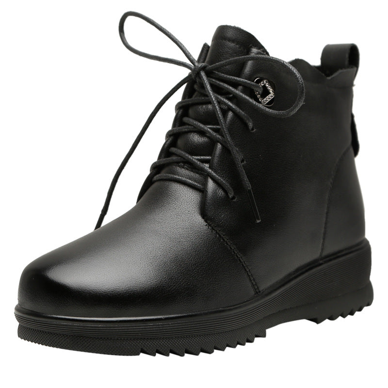 Women's Fleece-lined Thick Wool Warm First Layer Snow Boots