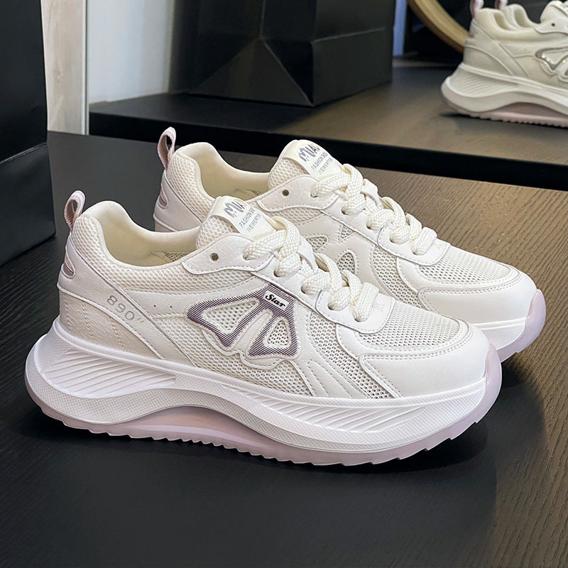 Women's Dad Platform White Light Running Sneakers