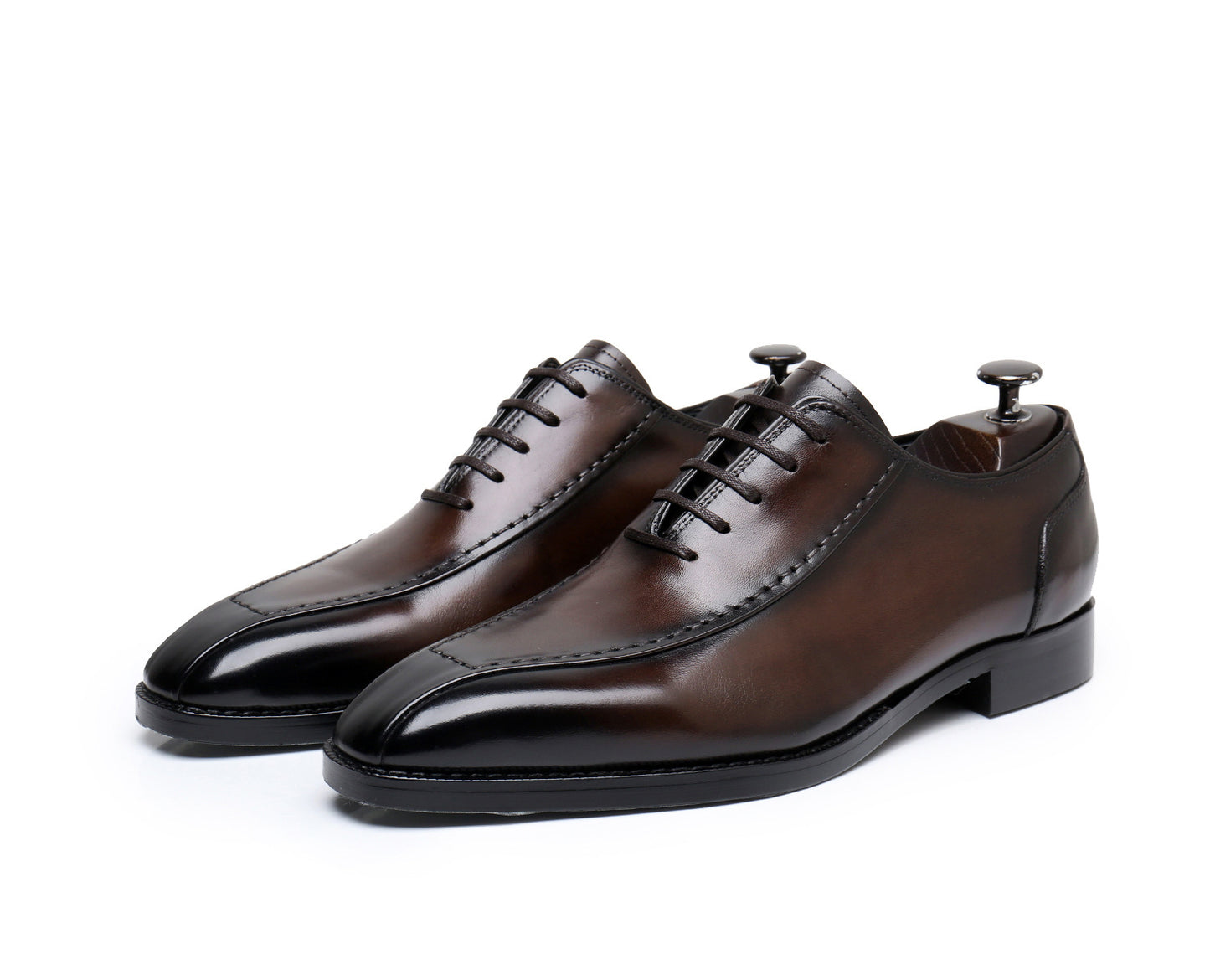 Men's Vintage Oxford Handmade Square Toe Laces Business Leather Shoes