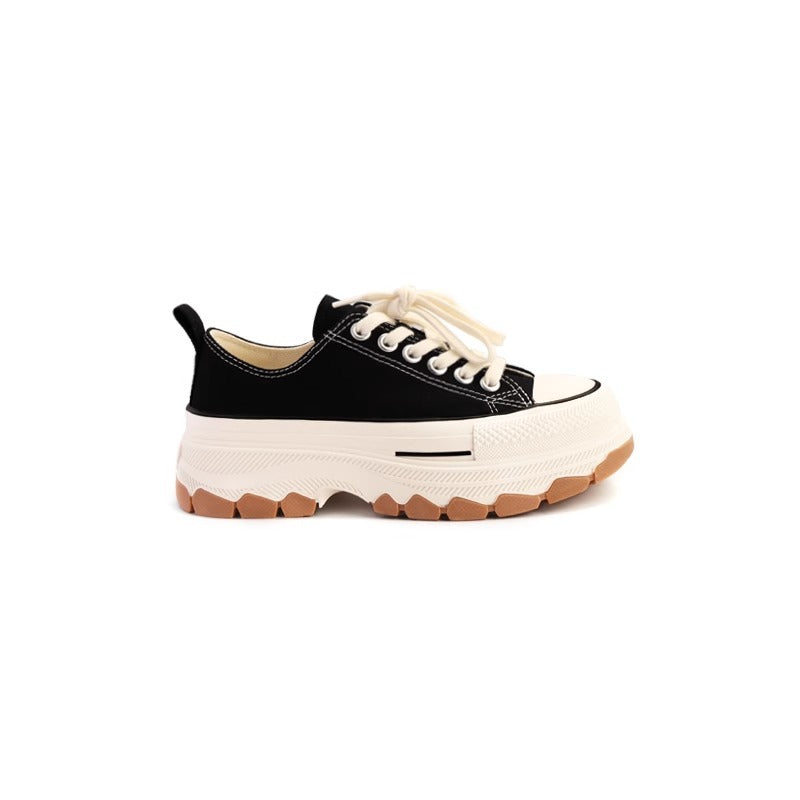 Women's Leisure Thick-soled Small Height Increasing Breathable Canvas Shoes