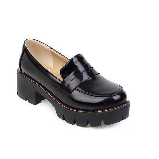 Women's Platform Mary Jane Large Small Size Round Casual Shoes