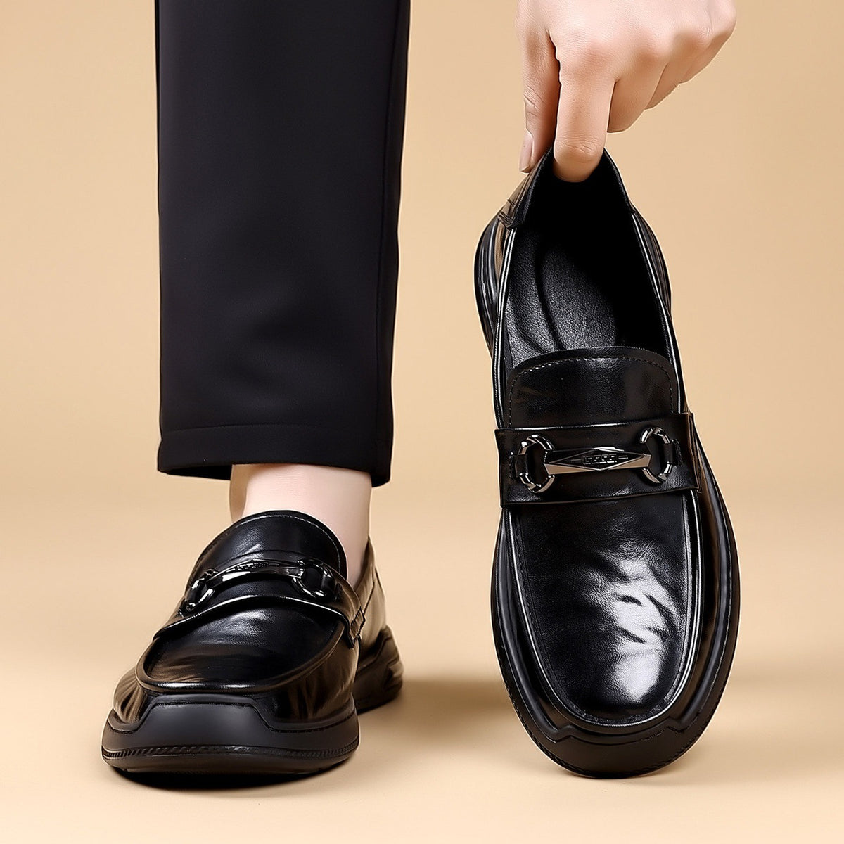 Men's Business Trendy Soft Bottom Surface Driving Slip-on Men's Casual Leather Shoes