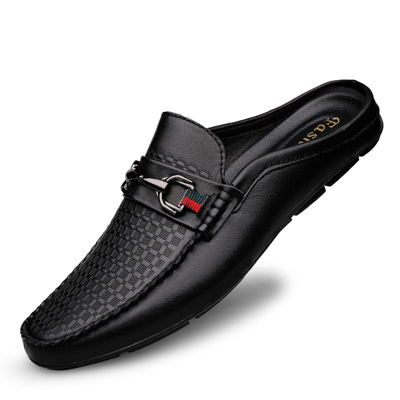Men's Fashion Embossing Metal Buckle Leisure Convenient Sandals