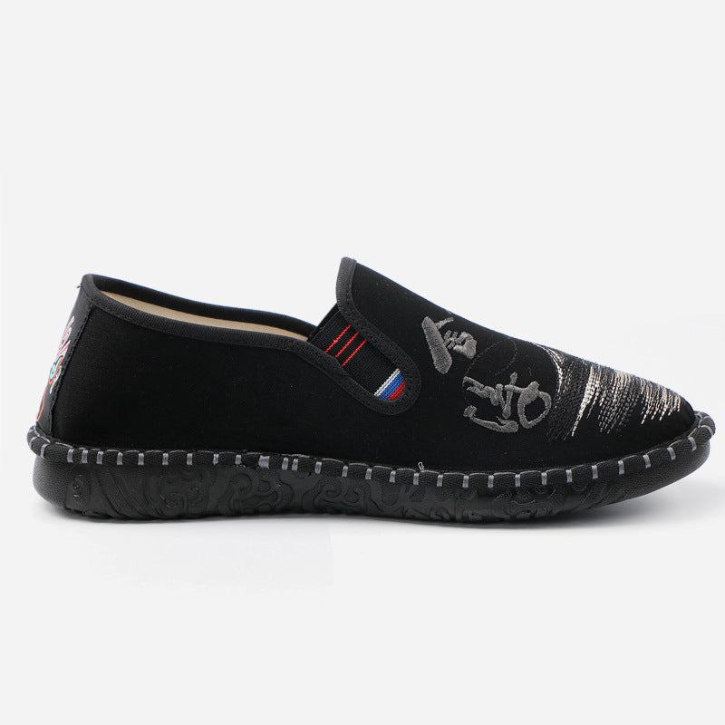 Men's Willing To Embroidered Chinese Style Breathable Canvas Shoes