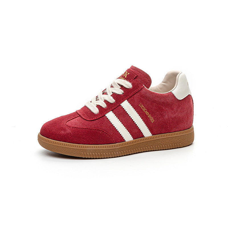 Women's Height Increasing Insole Genuine German Training Color Matching Wedge Casual Shoes