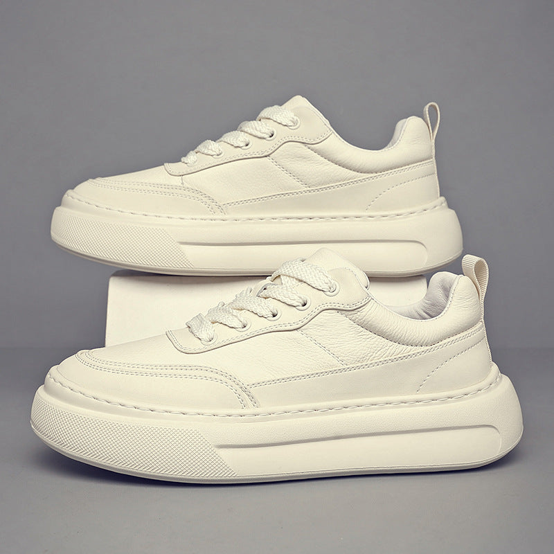 Men's Top Layer Cowhide Versatile Trendy Platform Men's Board Shoes